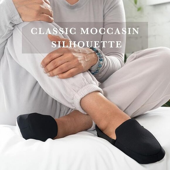 No Box Isotoner Women's Slip On Spandex Velour Moccasin Black L (8-9) $40 1C440 - Picture 4 of 5